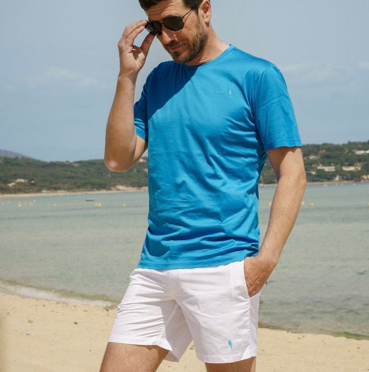 SAINT TROPEZ Linen Swim Shorts