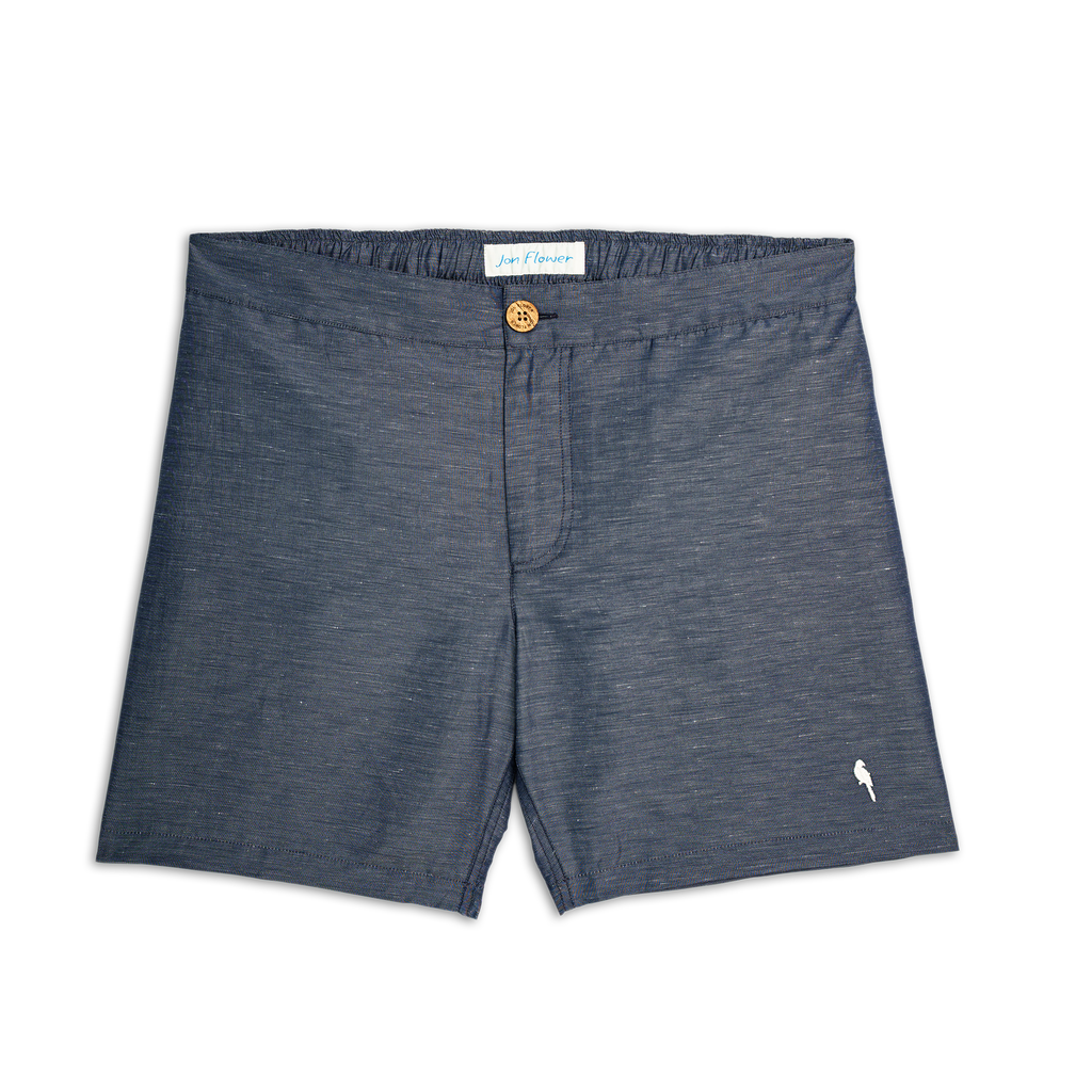 SAINT TROPEZ Linen Swim Shorts