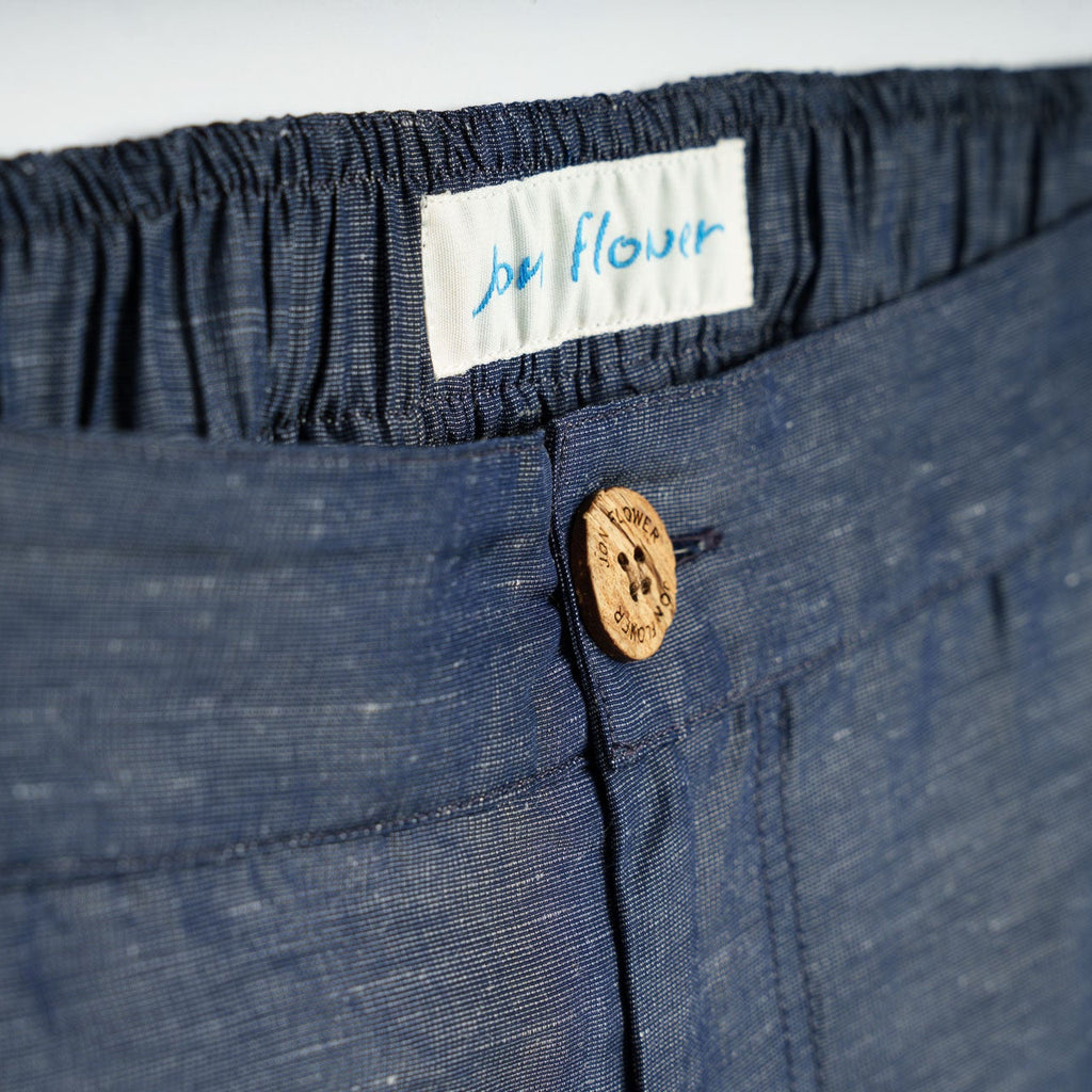 SAINT TROPEZ Linen Swim Shorts