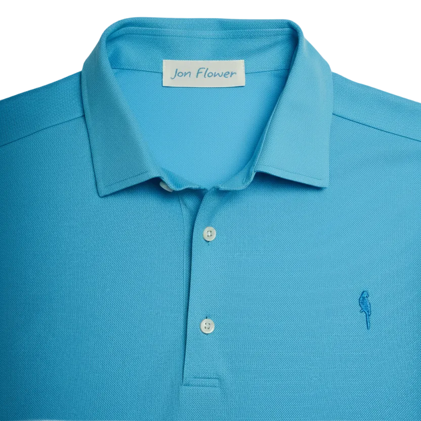 Polo azzurra colletto sistemato