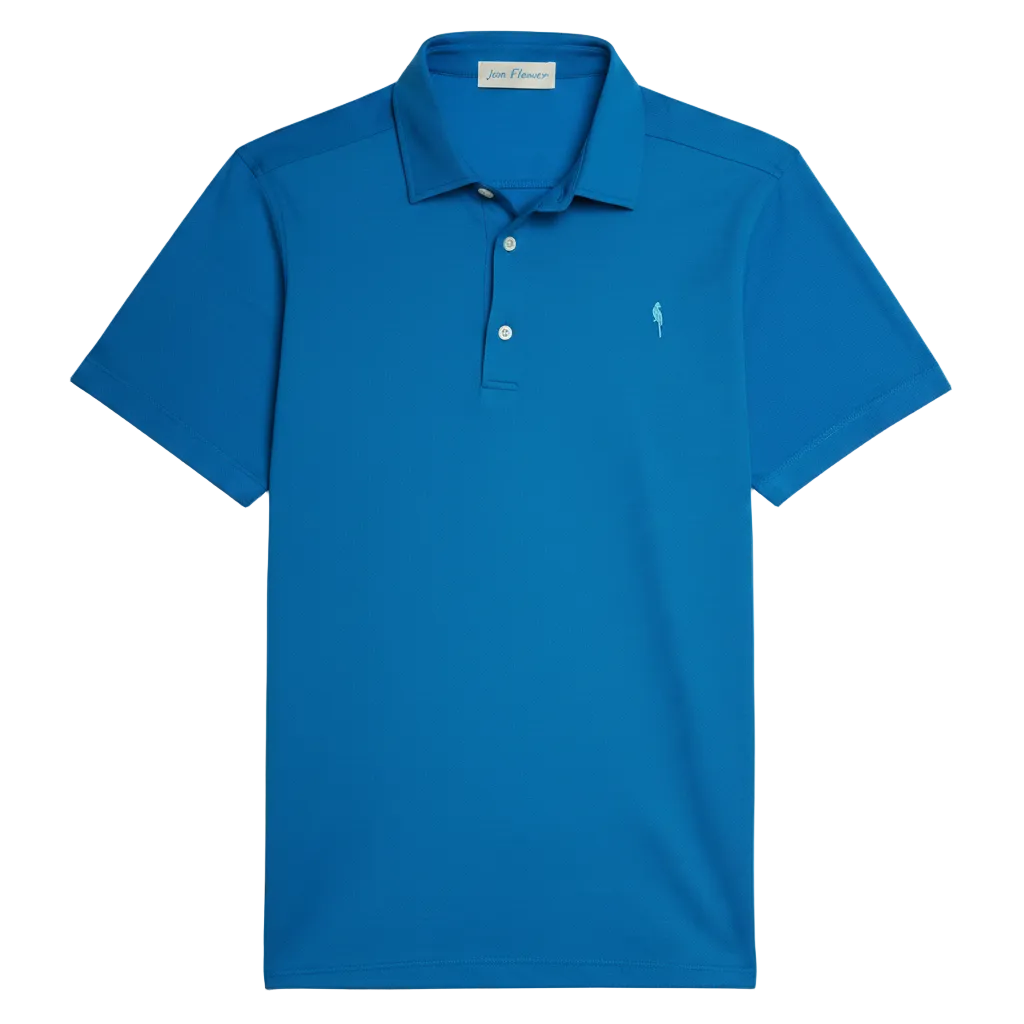 Polo blu colletto abbottonato