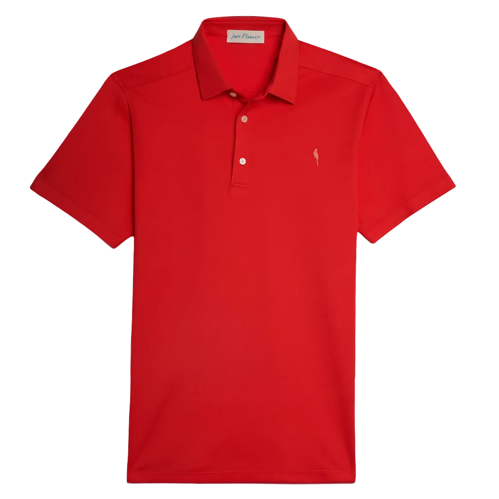 Polo terracotta colletto abbottonato